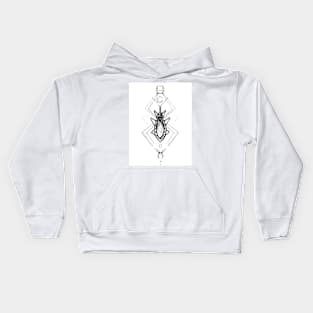 Kissing Bug , Pen and Ink Tattoo Geometric Inspired Kids Hoodie